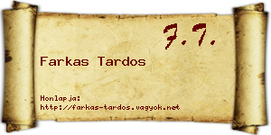 Farkas Tardos névjegykártya